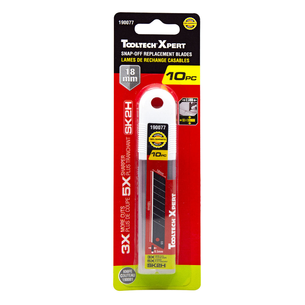 Lames de rechange cassables (10x) SK2H 18mm avec distributeur Tooltech Xpert 190077