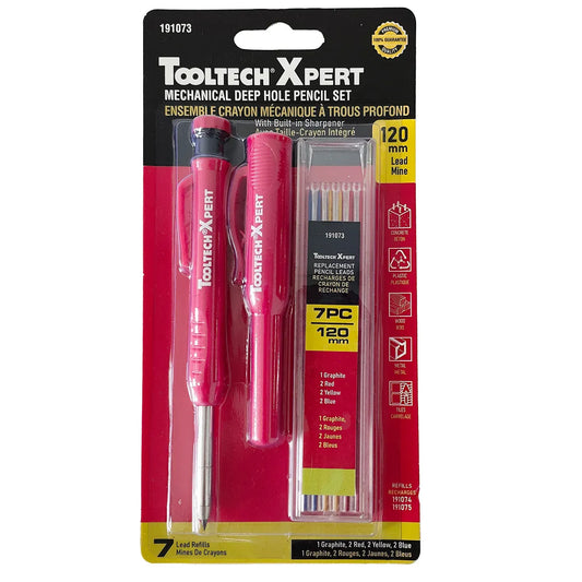 Ensemble De Crayon Mécanique À Trous Profond 6po (152mm) Avec 7 Mines - Tooltech Xpert