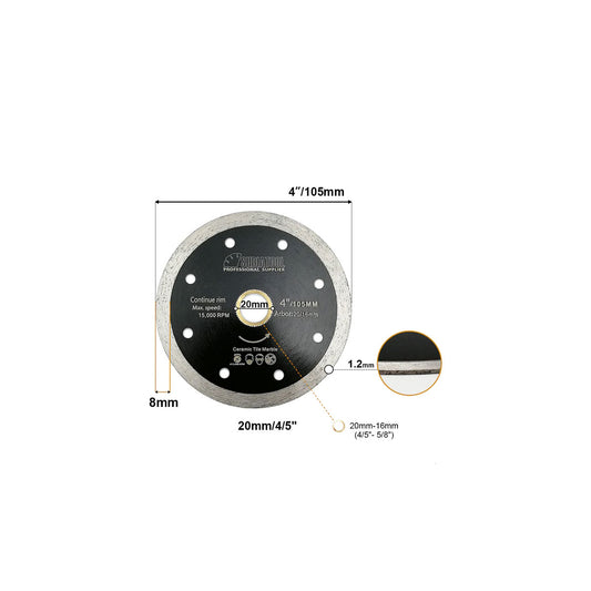 Disque à tronçonner la céramique diamanté de 11,4cm (4,5 po) Shdiatool