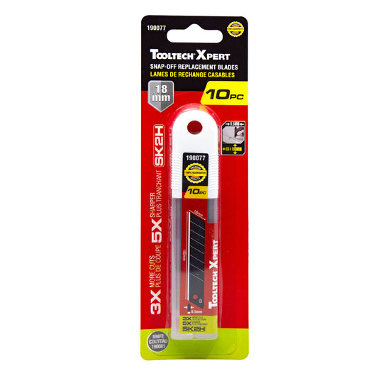 Lames de rechange cassables (10x) SK2H 18mm avec distributeur Tooltech Xpert 190077